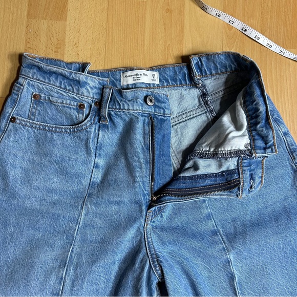 Abercrombie & Fitch Curve Love The Loose High Rise Light Blue 8 Tall Long - Picture 3 of 11